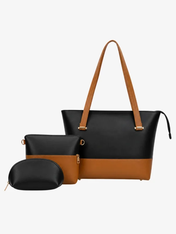 Black And Mustard 3pc Totebag