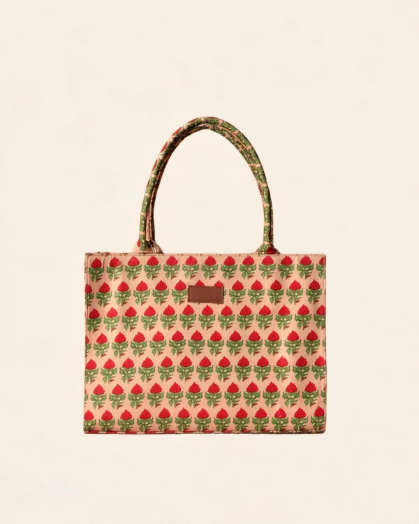 Red Rose Mini Print Fabrics Print Tote Bag