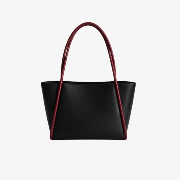 Arc Handle Totebag Black and Maroon