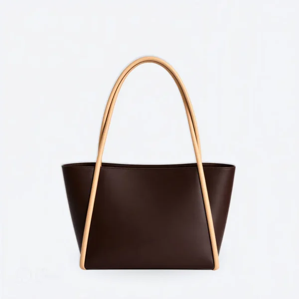Arc Handle Totebag Coffee and Beige