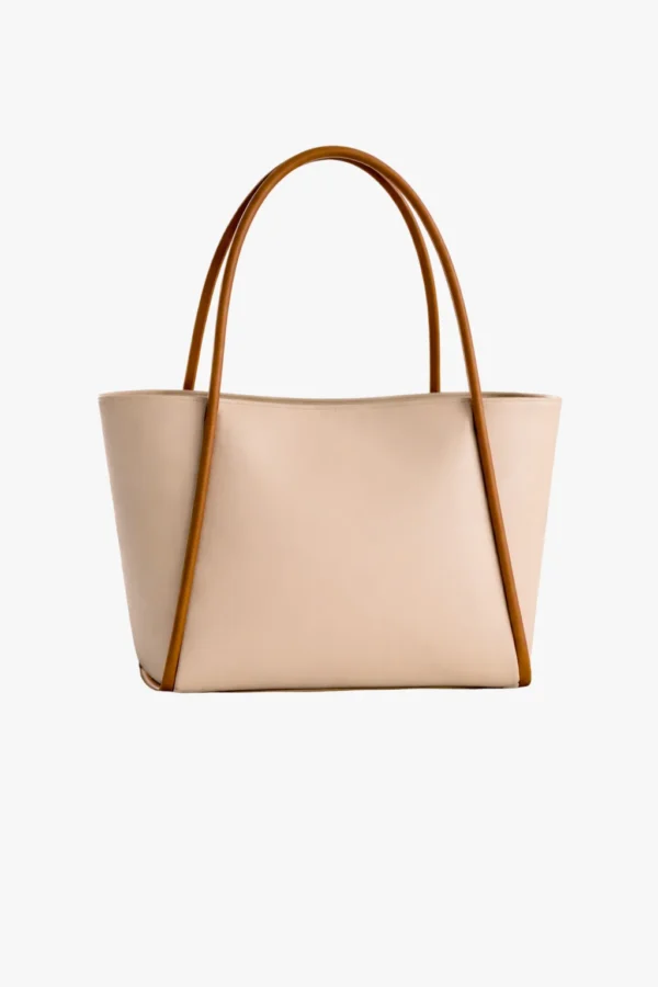 Arc Handle Totebag Beige and Mustard