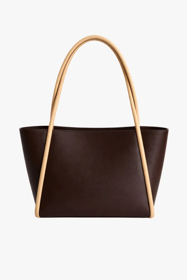 Arc Handle Totebag Coffee and Beige