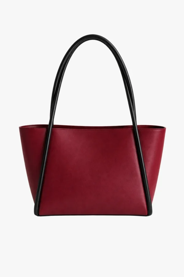 Arc Handle Totebag Maroon and Black