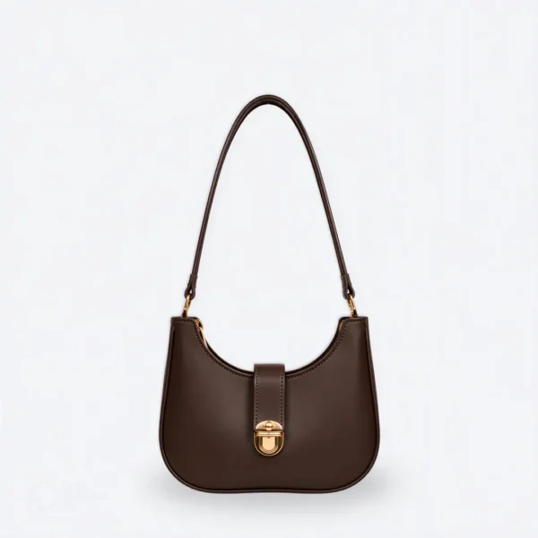 Moon Lock Shoulder Bag - Coffee