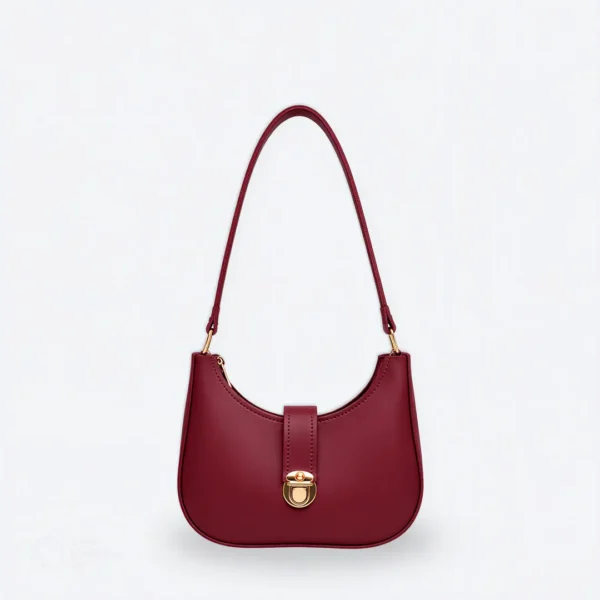 Moon Lock Shoulder Bag - Maroon
