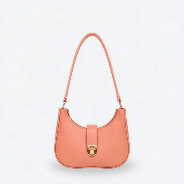 Moon Lock Shoulder Bag - Peach