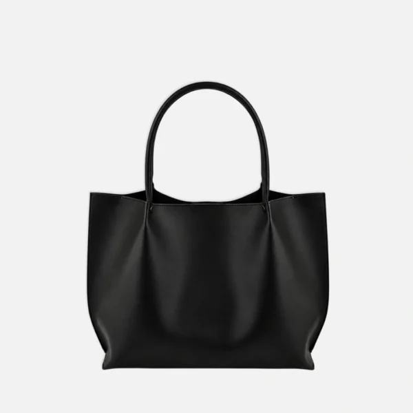 Magnetic Closure Luxe Tote Bag Black