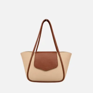 Mira Magnetic Flap Tote Bag Beige