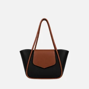 Mira Magnetic Flap Tote Bag Black Mustard